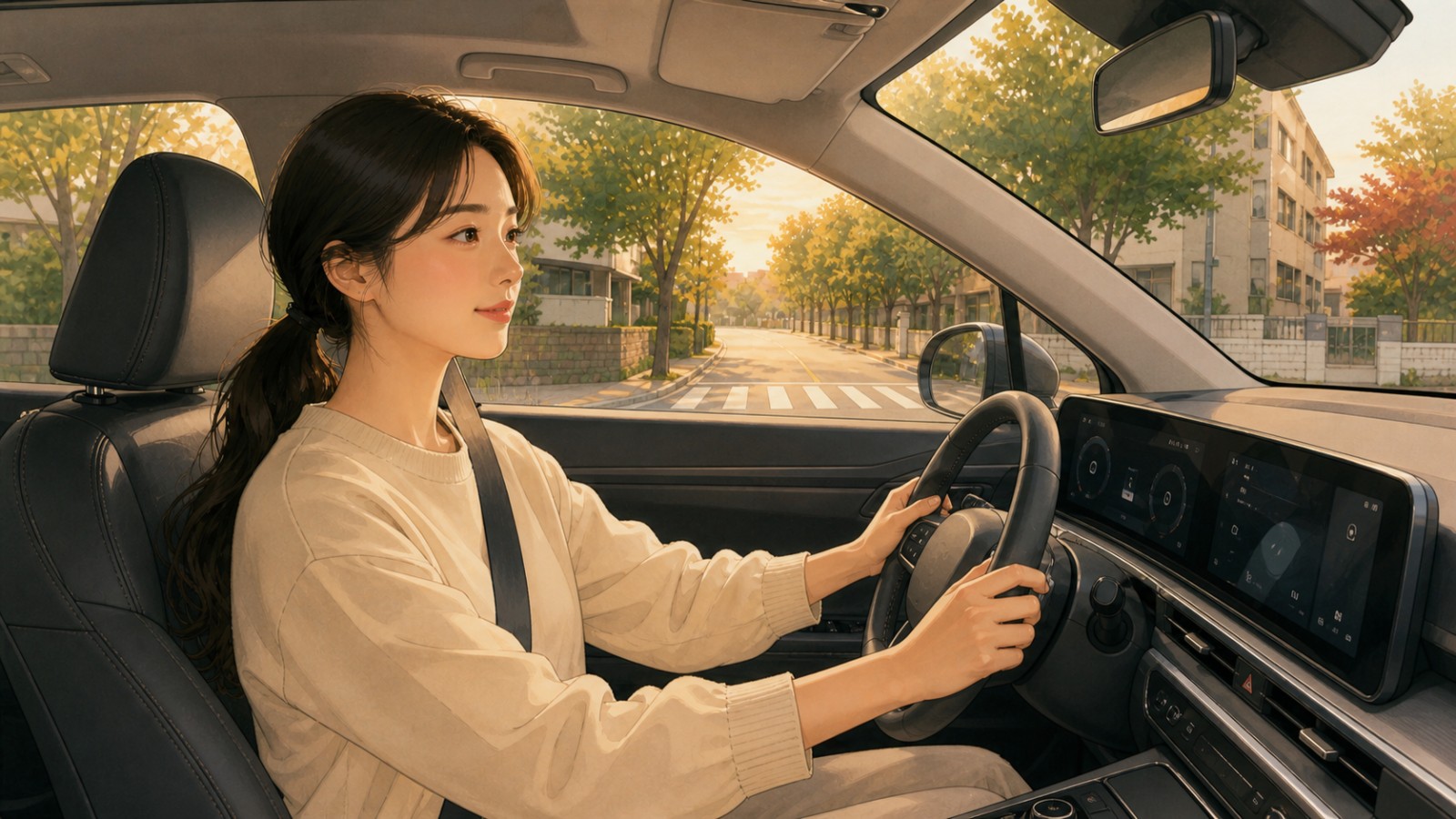 시흥 여성 운전자 방문운전연수 일러스트